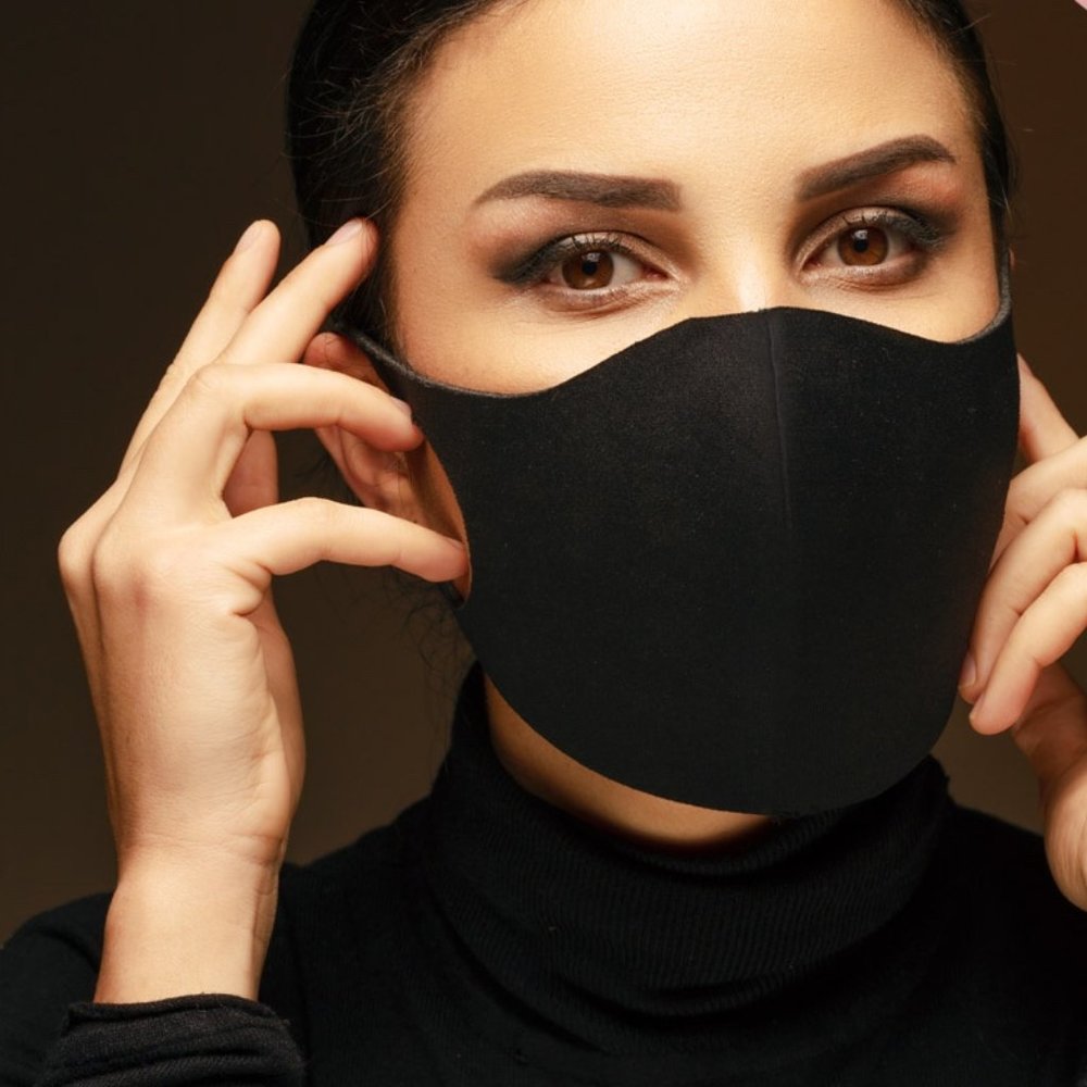 5 for $25 Solid Black Color Fashion Face Masks